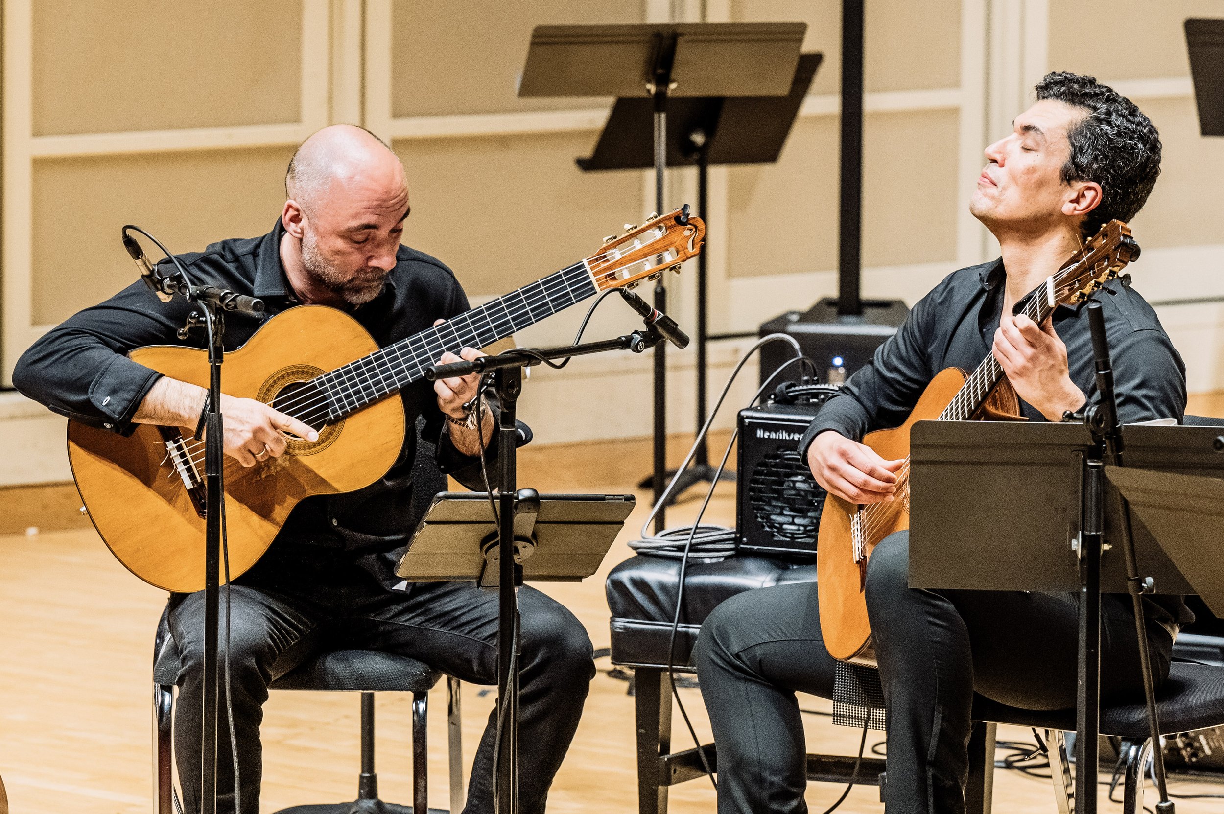IU Guitar Ensemble performance at Auer Hall — stage view